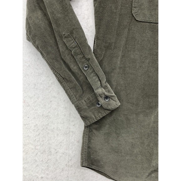 APT.9 Shirt Men’s Small Gray Thin Ribbed Corduroy Long Sleeve Button Up Pockets - Picture 11 of 15